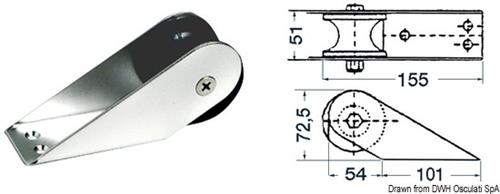 Musone di prua inox 155 x 51 mm